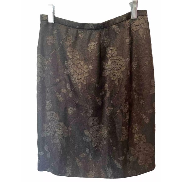 Vintage Maggy London Floral Two Piece Suit Skirt Size 4P - Picture 4 of 6